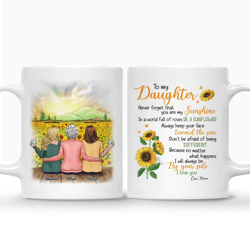 Personalized Mug - Sunflower Mother & Daughter - To my daughter, never forget that. You are my sunshine, in a world full of roses. Be a Sunflower_3