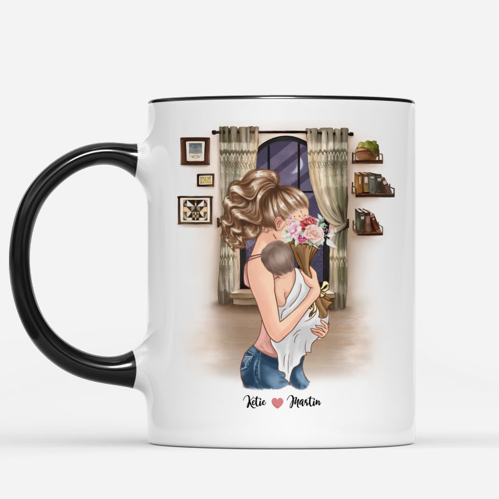 Personalized New Mom And Daughter Portrait Coffee Mug. Custom Family Mug.  Digital Art Faceless Portrait. Baby Shower Gift For New Mother. - Avathread