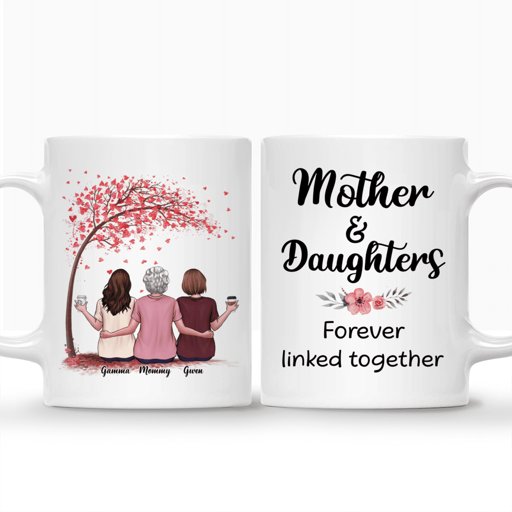 Personalized Mug - Mother & Daughter Forever Linked Together (Love)_3