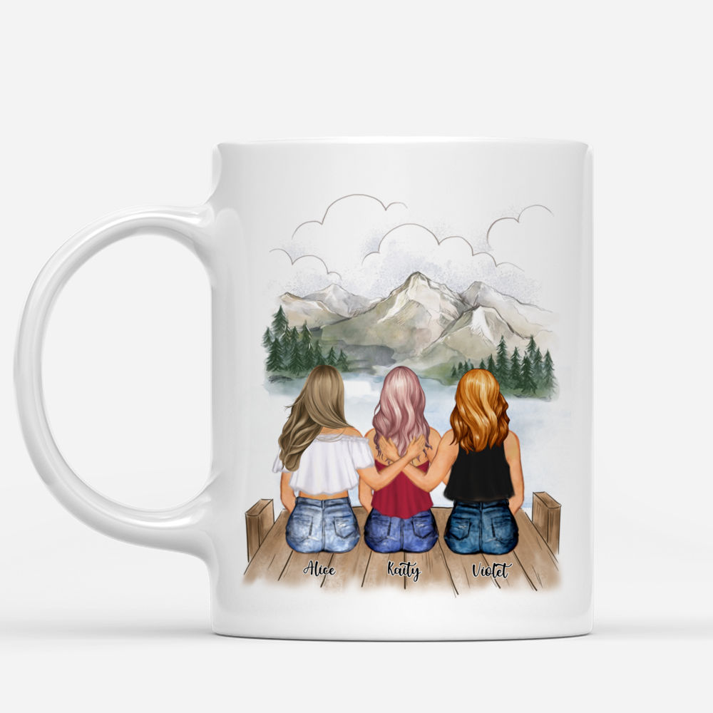 Personalized Mug - Summer Sisters - Because Of  You, I Laugh A Little Harder Cry A Little Less And Smile A Lot More_1