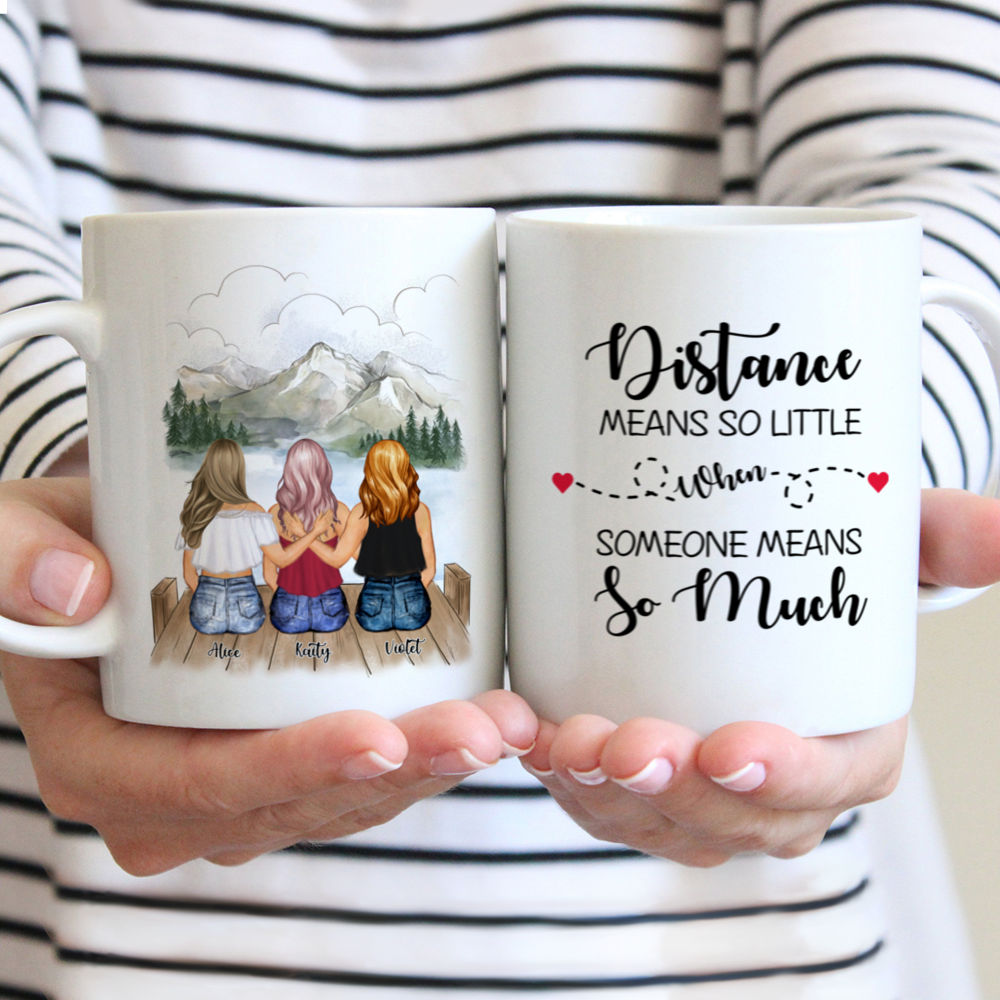Personalized Mug - Summer Sisters - Distance Means So Little When Someone Means So Much