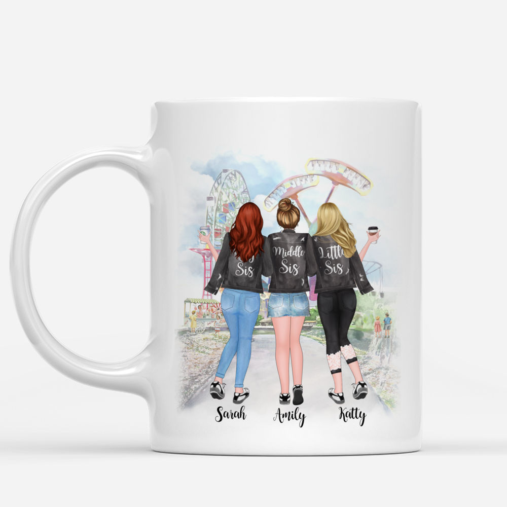 Personalized Mug - Up to 5 Sisters - Sisters forever, never apart. Maybe in distance but never at heart (Park)_1