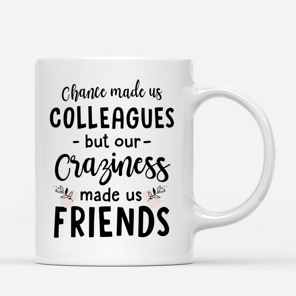 Colleague Mug - Chance Made Us Colleagues But Our Craziness Made Us Friends - Up to 5 Ladies - Personalized Mug_2