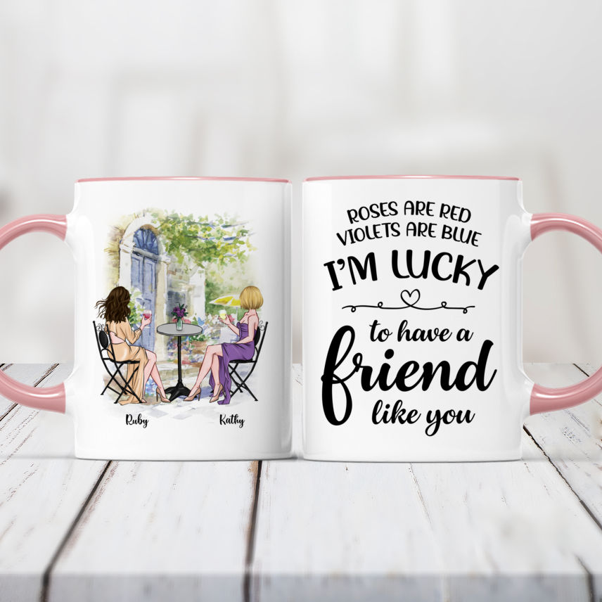  Best Friend Coffee Mugs for Women I am Lucky to Have a Friend  Like You Letha - Funny Birthday, Mothers Day Gift Mug with Name Best  Friends Long Distance Friendship Red