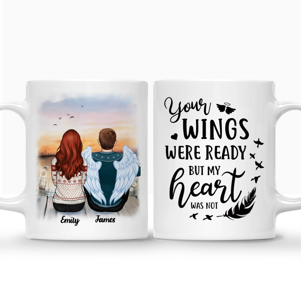 Personalized Mug - Memorial Mug - Sunset - Your Wings Were Ready But My Heart Was Not - Memorial Gift, Mother's Day Gift For Mom, Gift For Family Members_3