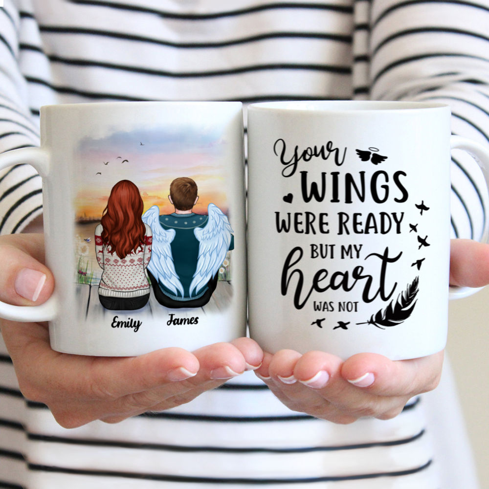 Personalized Mug - Memorial Mug - Sunset - Your Wings Were Ready But My Heart Was Not - Memorial Gift, Mother's Day Gift For Mom, Gift For Family Members