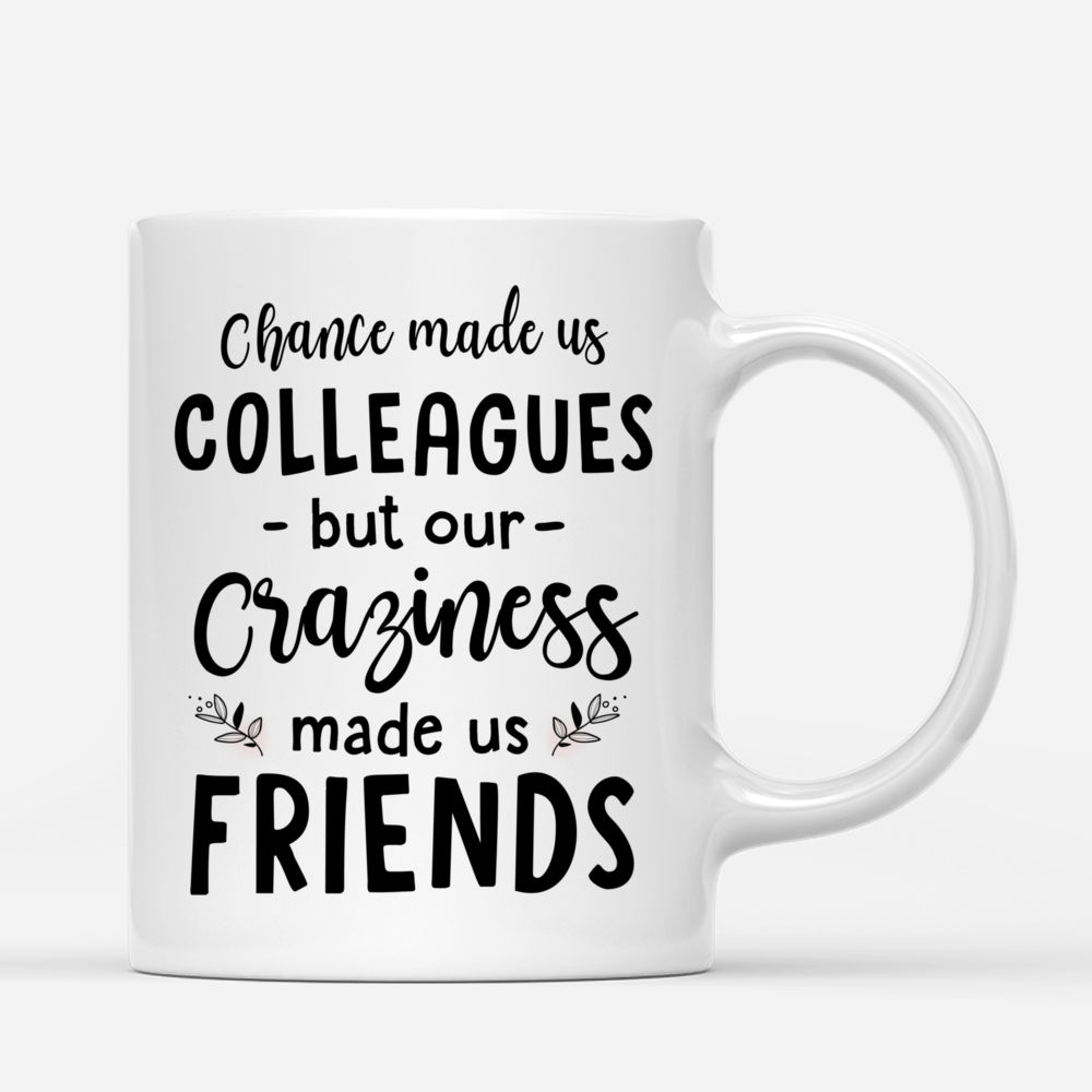 Personalized Mug - Colleague Mug - Chance Made Us Colleagues But Our Craziness Made Us Friends - Up to 5 Ladies (1)_2