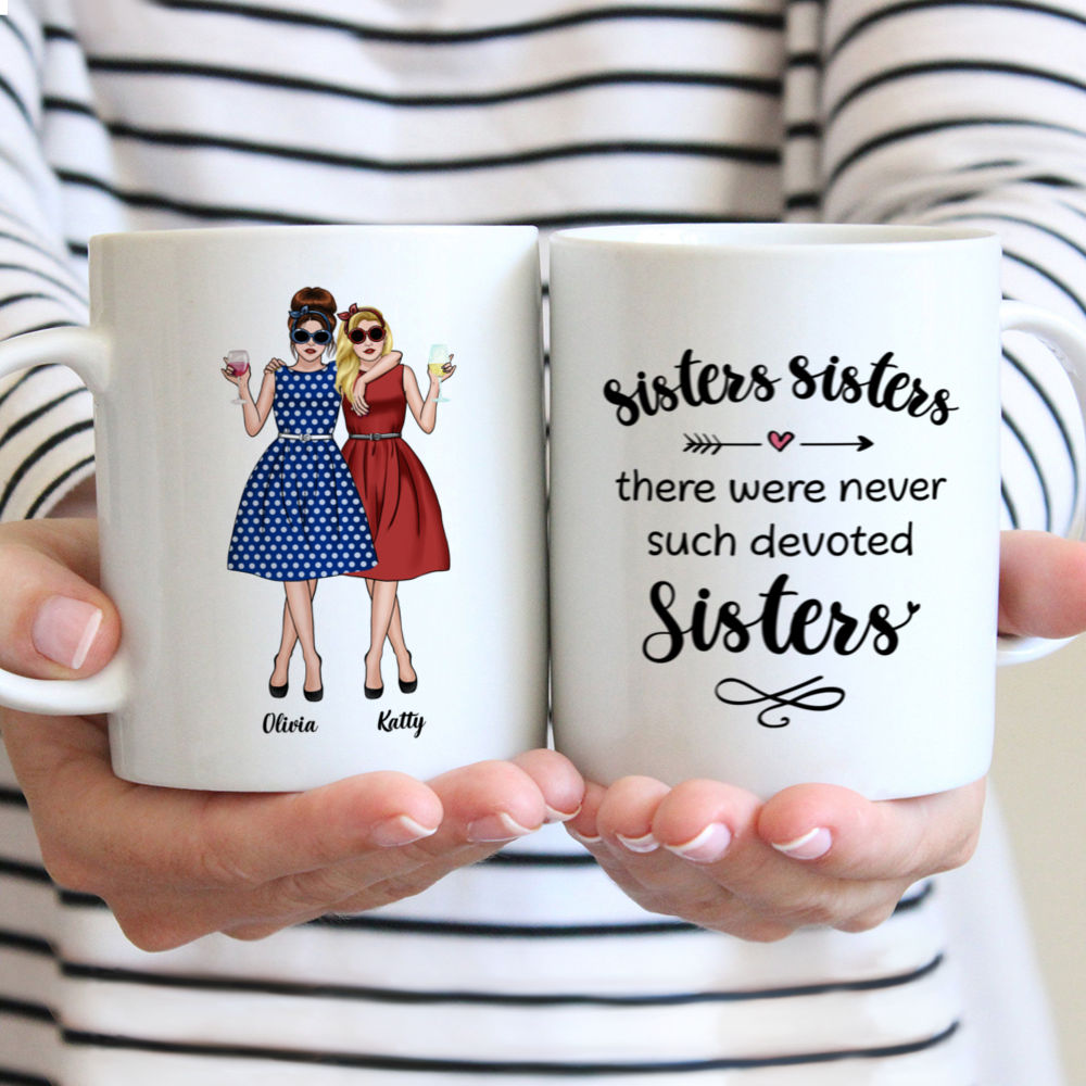 Personalized Mug - Vintage Best Friends - Sisters Sisters There Were Never Such Devoted Sisters