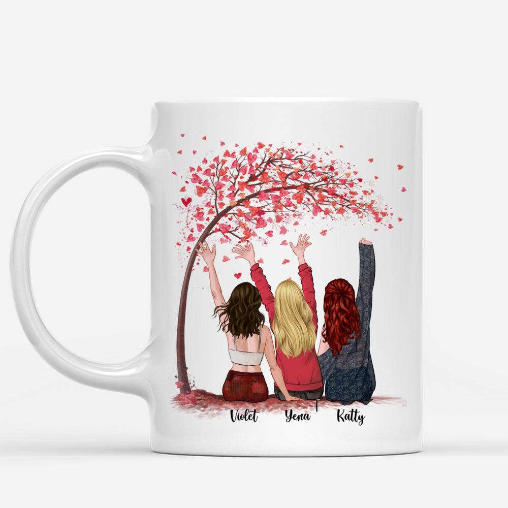 Personalized Mug - Up to 5 Sisters - Sisters forever, never apart. Maybe in distance but never at heart (3075)_1