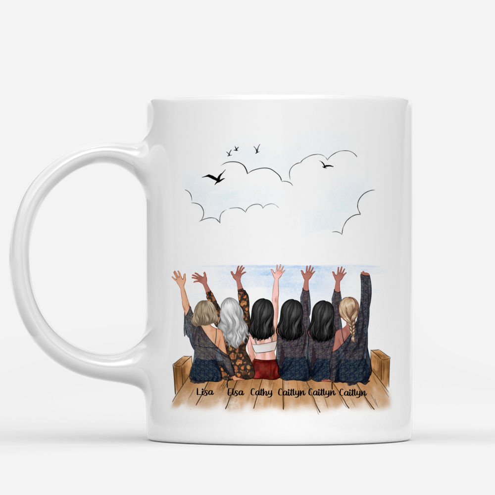 Up to 6 Sisters - Life is better with sisters (Ver 1) - Beach - Personalized Mug_1