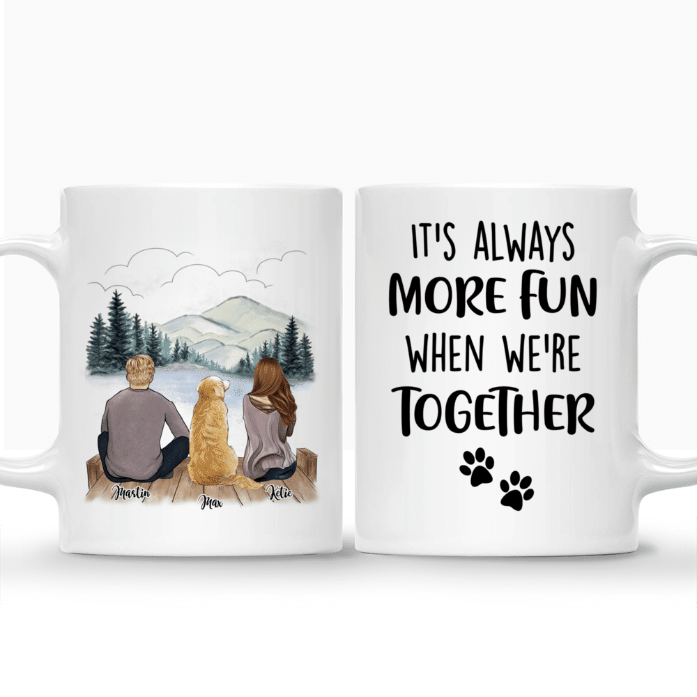 Personalized Mug - Couple and Dog - It's always more fun when we're together - Couple Gifts, Couple Mug, Valentine's Day Gifts_3