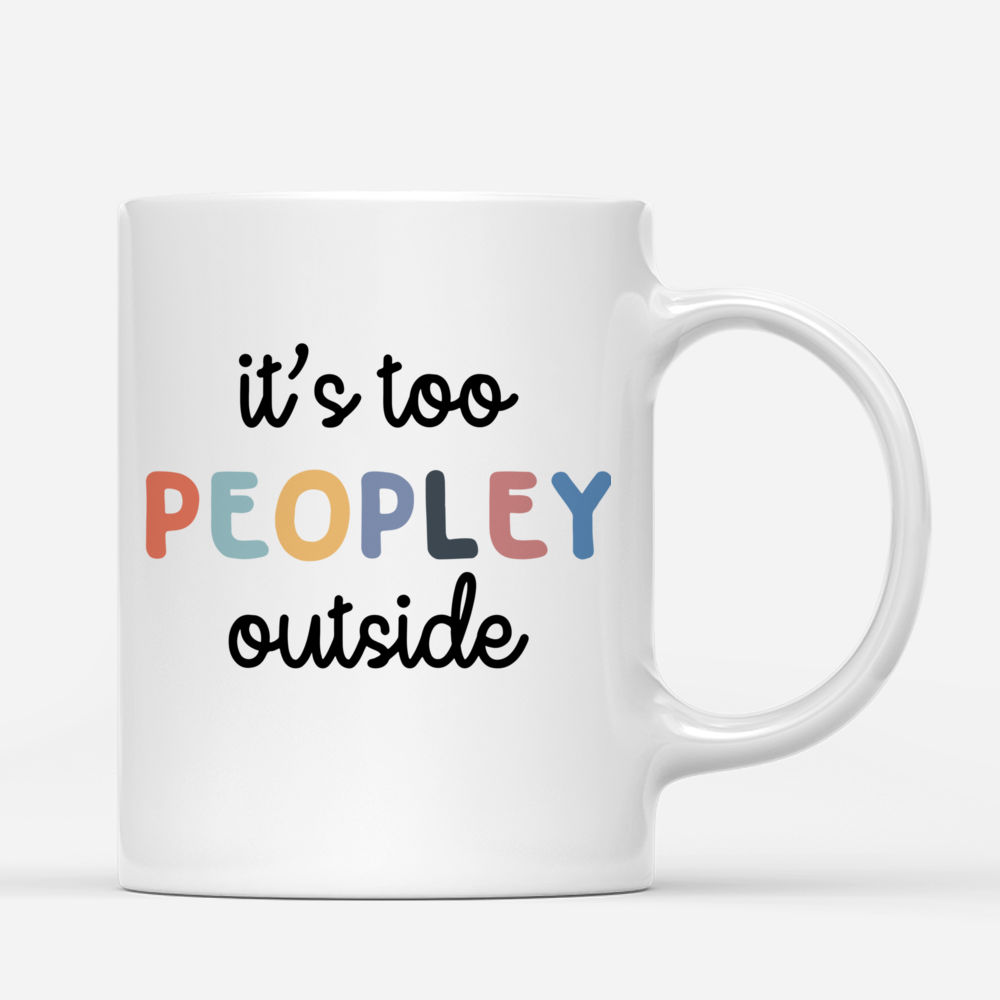 Personalized Girl and Dogs  Mug - it's Too Peopley Outside_1