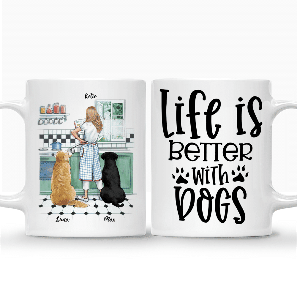 Personalized Mug - Girl and Dogs - Life Is Better With Dogs Ver 3_3