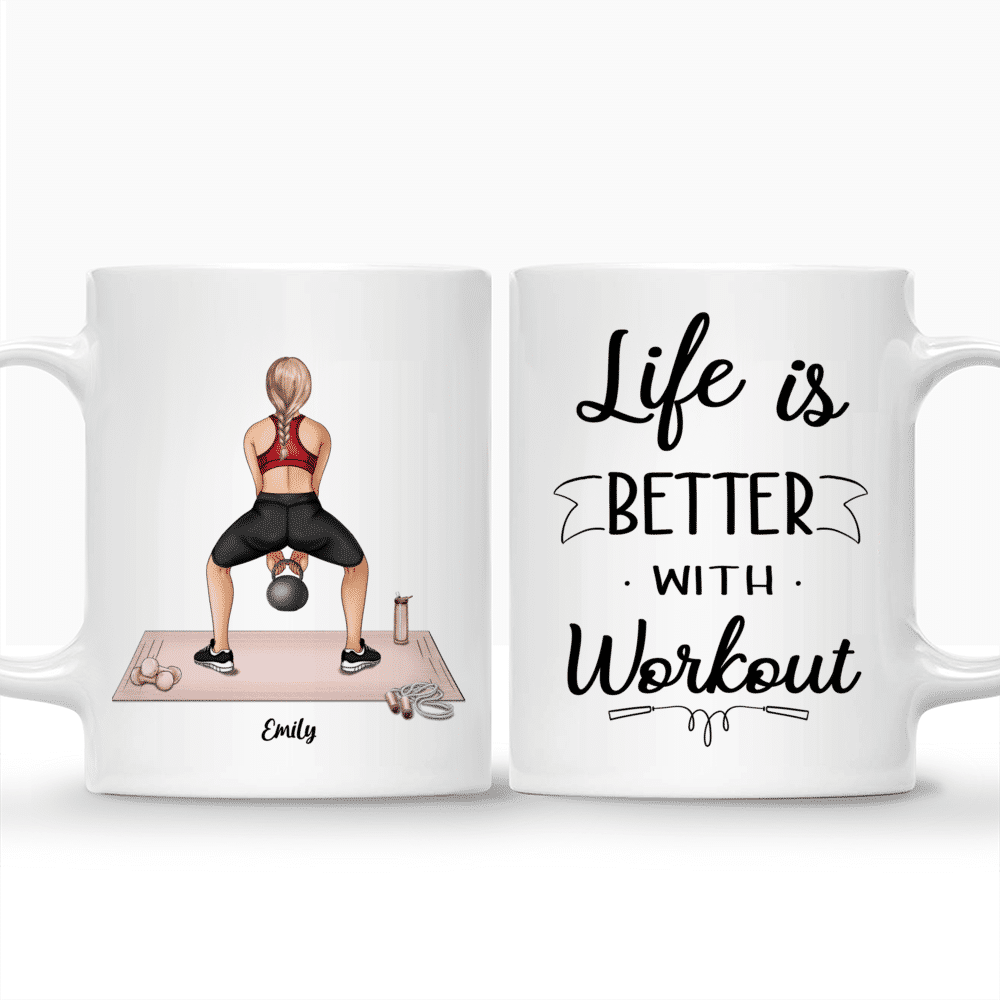 Personalized Mug - Fitness Woman - Life Is Better With Workout_3
