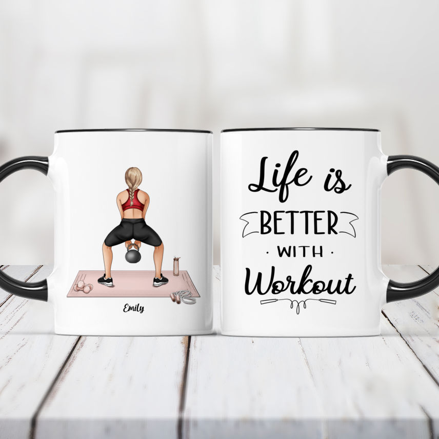 Personalized Mug - Gym Girl - Life is better with Workout