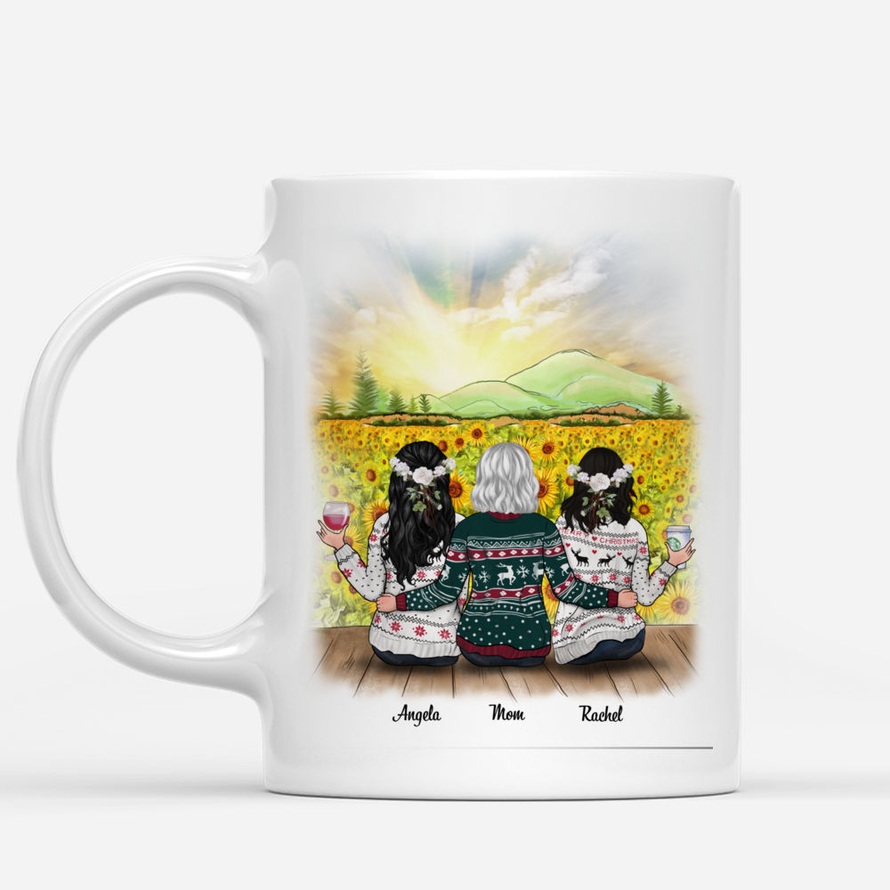 Personalized Mug - Mother & Daughter Sunflower - Mother & Daughters Forever Linked Together_1