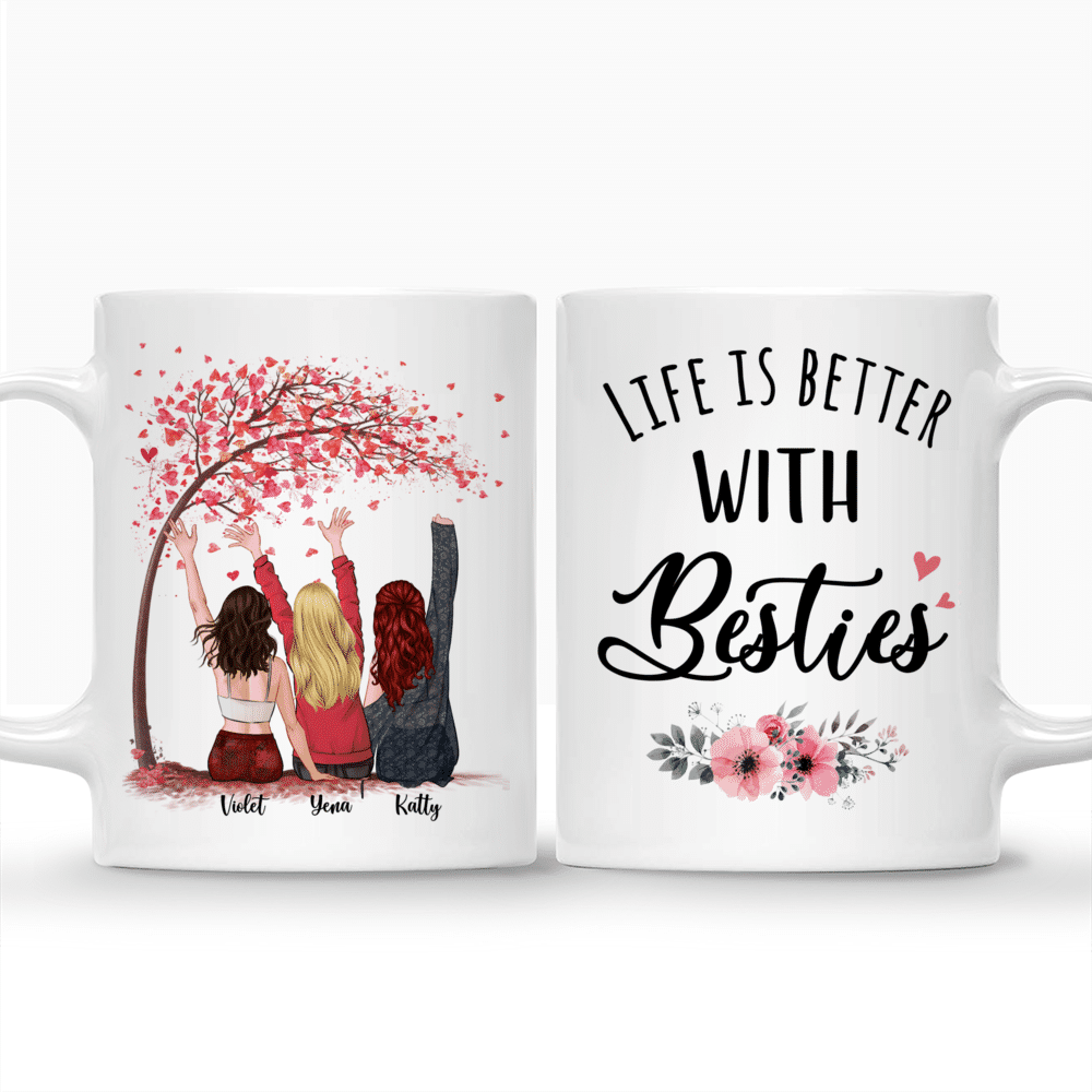 Personalized Mug - Up to 5 Girls - Life is better with Besties (3075)_3