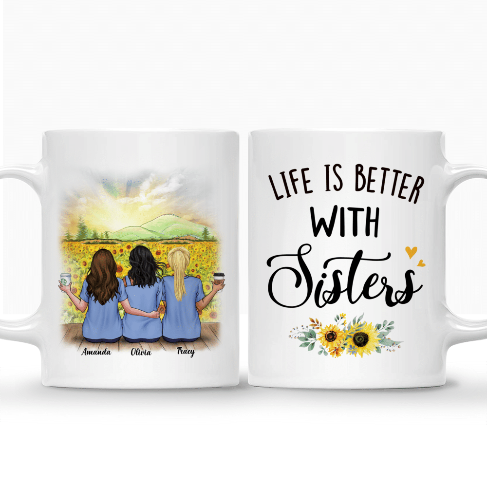 Sunflower Farm - Life Is Better With Sisters - Personalized Mug_3