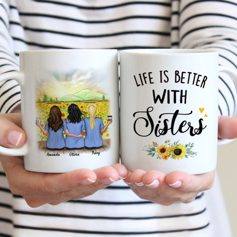 Personalized Mug - Sunflower Farm - Life Is Better With Sisters