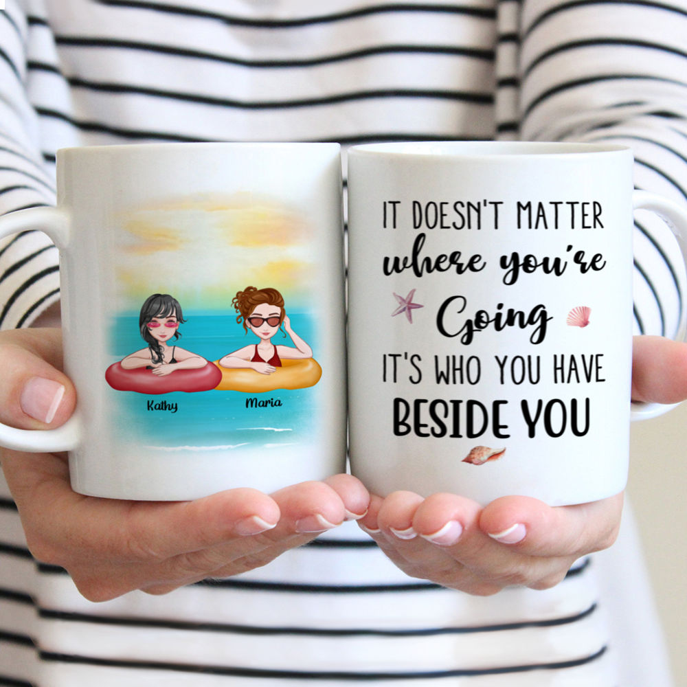 Personalized Mug - Funny Swimming - It Doesn't Matter Where You're Going It's Who You Have Beside You