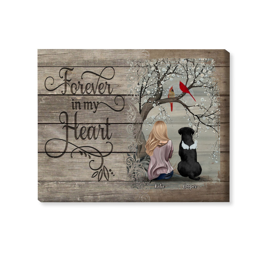 Girl and Dogs - Forever In My Heart - Canvas