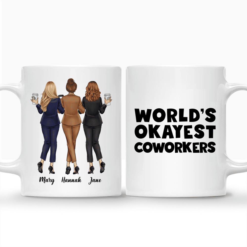 Personalized Mug - Colleague Mug - World's Okayest Coworkers - Up to 6 Ladies_3