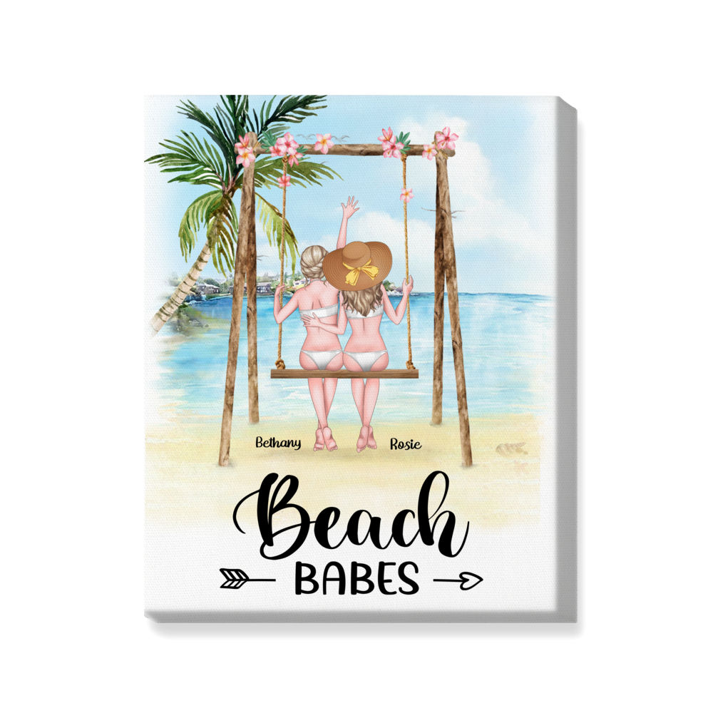 Personalized Wrapped Canvas - Beach Girls - Portrait Canvas - Beach Babes