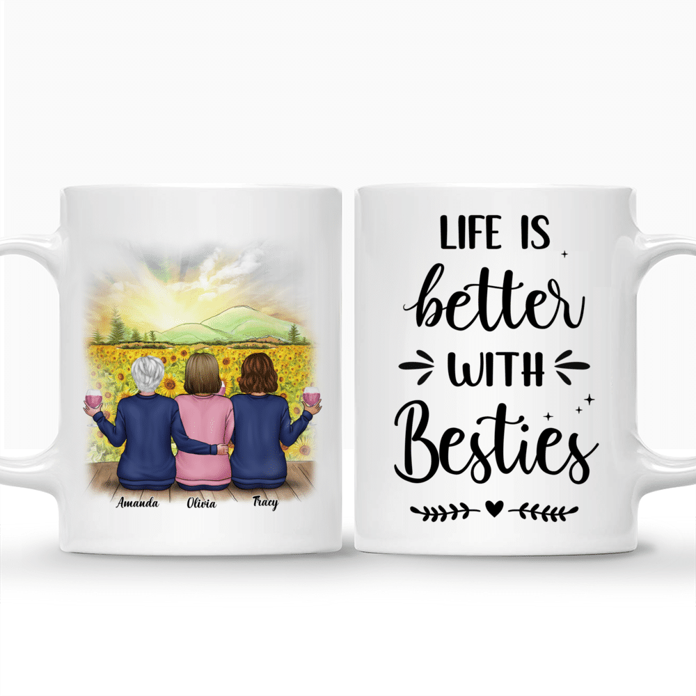 Sunflower Farm - Life Is Better With Besties 3 - Personalized Mug_3