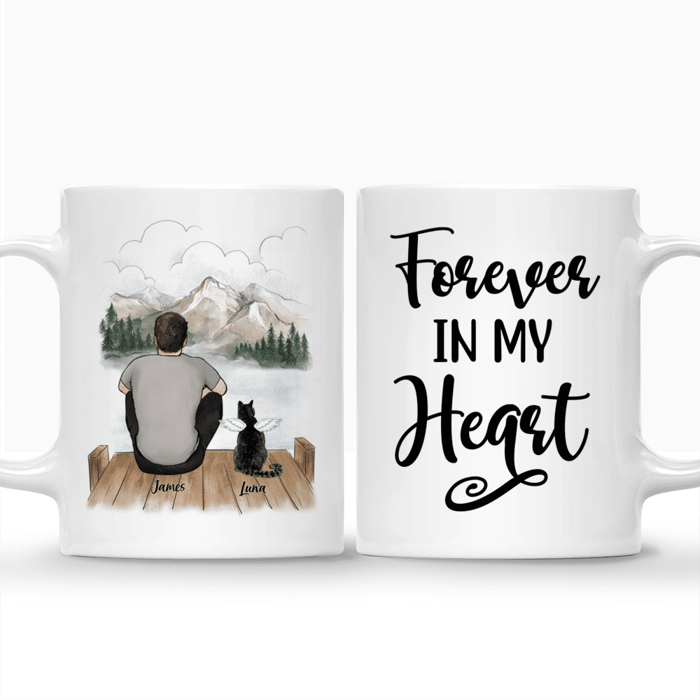 Personalized Mug - Man and Cats - Forever In My Heart_3