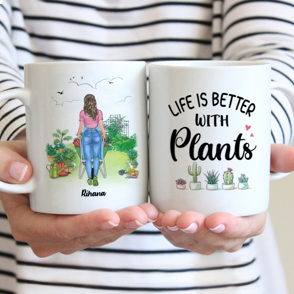Personalized Mug - Gardening Lady - Life Is Better With Plants