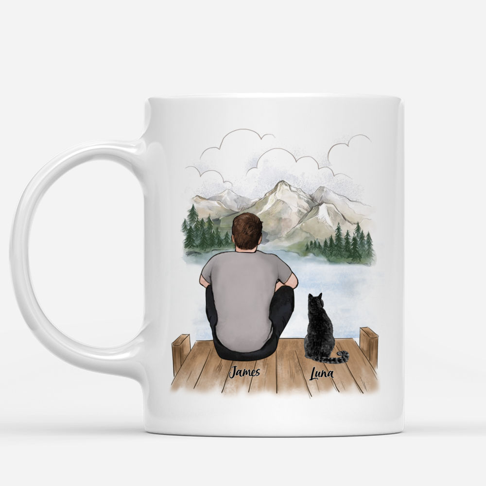 Man and Cats Personalized Coffee Mugs - Cat Dad_1