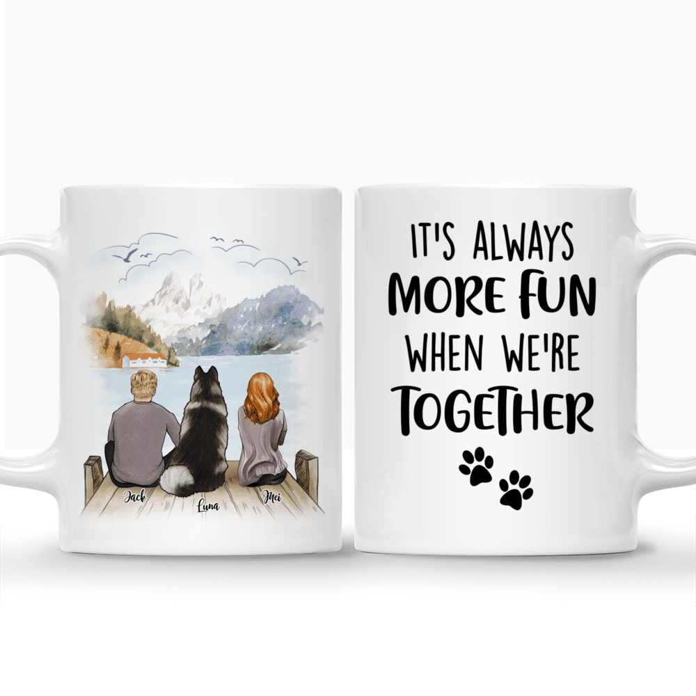 Personalized Mug - Couple and Dog - It's always more fun when we're together_3