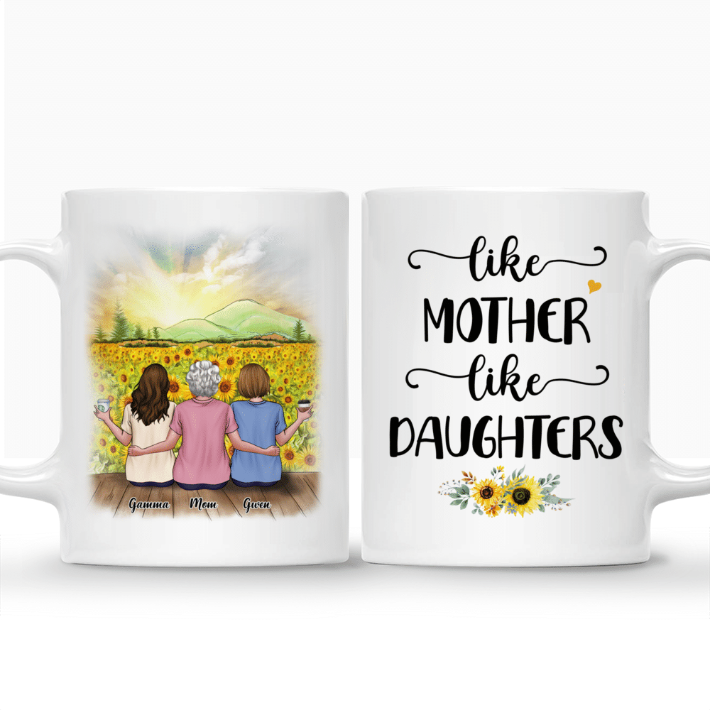 Personalized Mug - Mother & Daughter - Like Mother Like Daughters - Sunflower_3