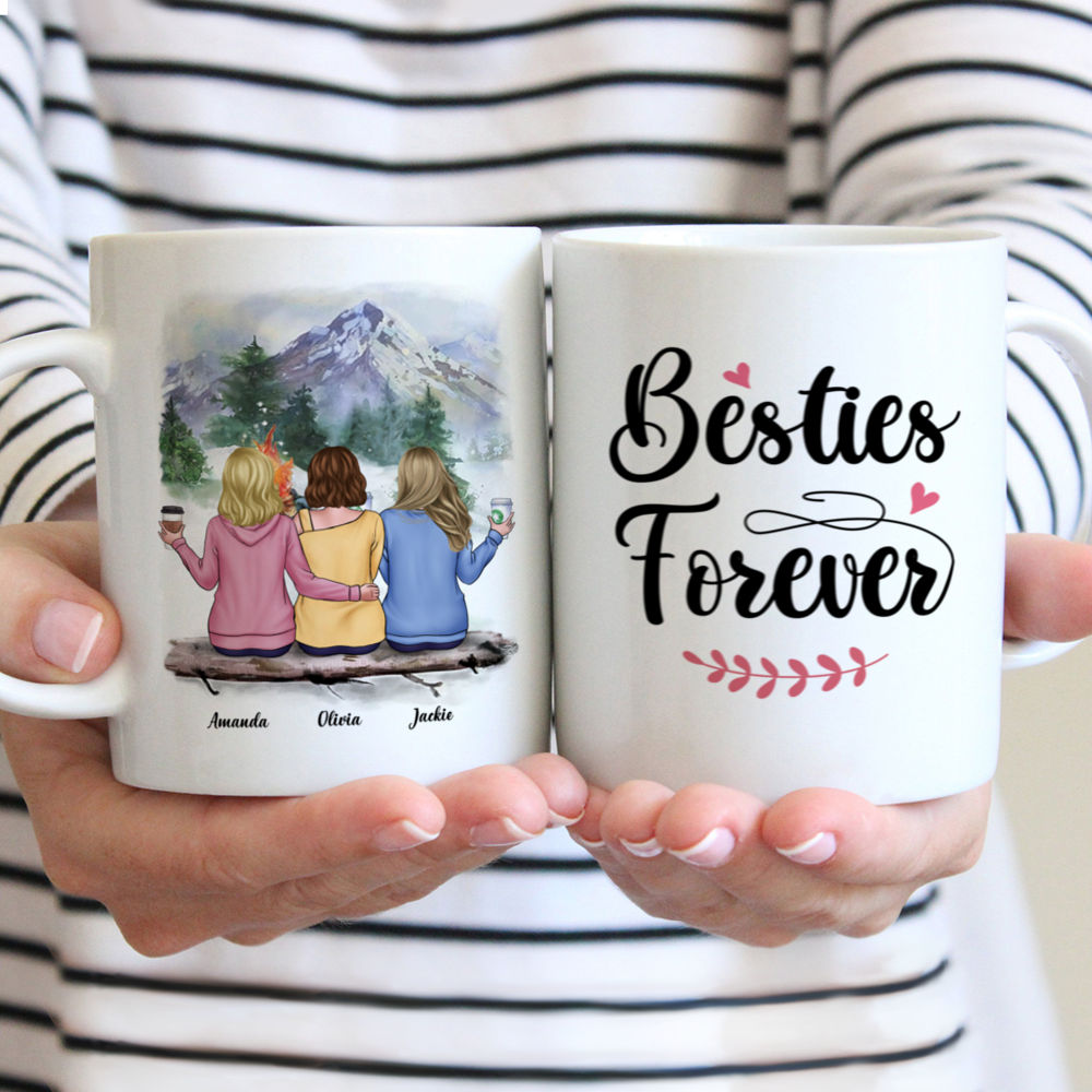 Personalized Mug - Camping Buddies - Besties Forever - Enamel Campfire Mug