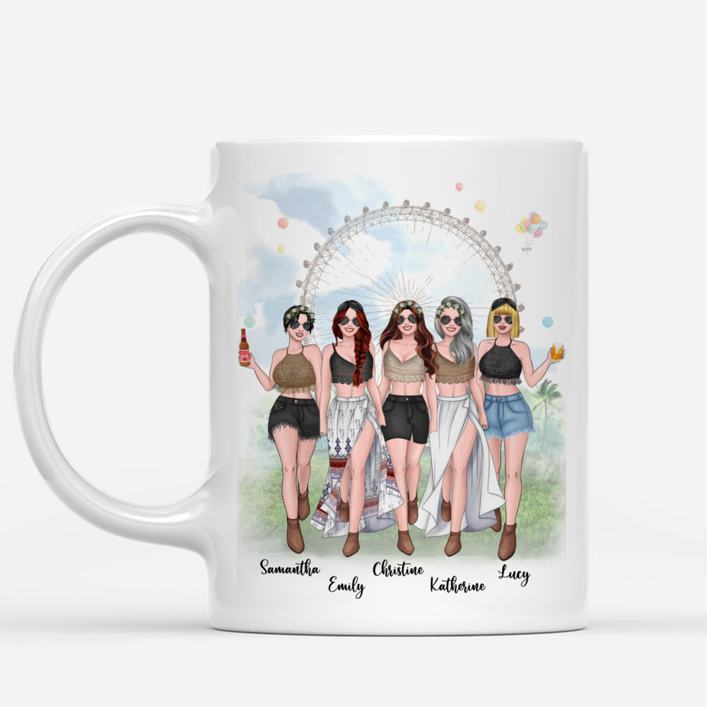 Personalized Mug - Best friends - Music Festival - Here's to the  nights that turned into mornings and the friends that turned into family_1