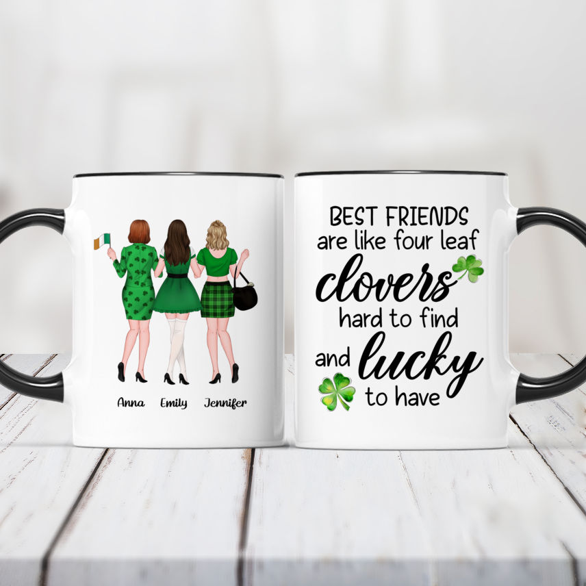 Besties Are Like Four-Leaf Clovers, Personalized Tumbler, Gifts For Be -  GoDuckee