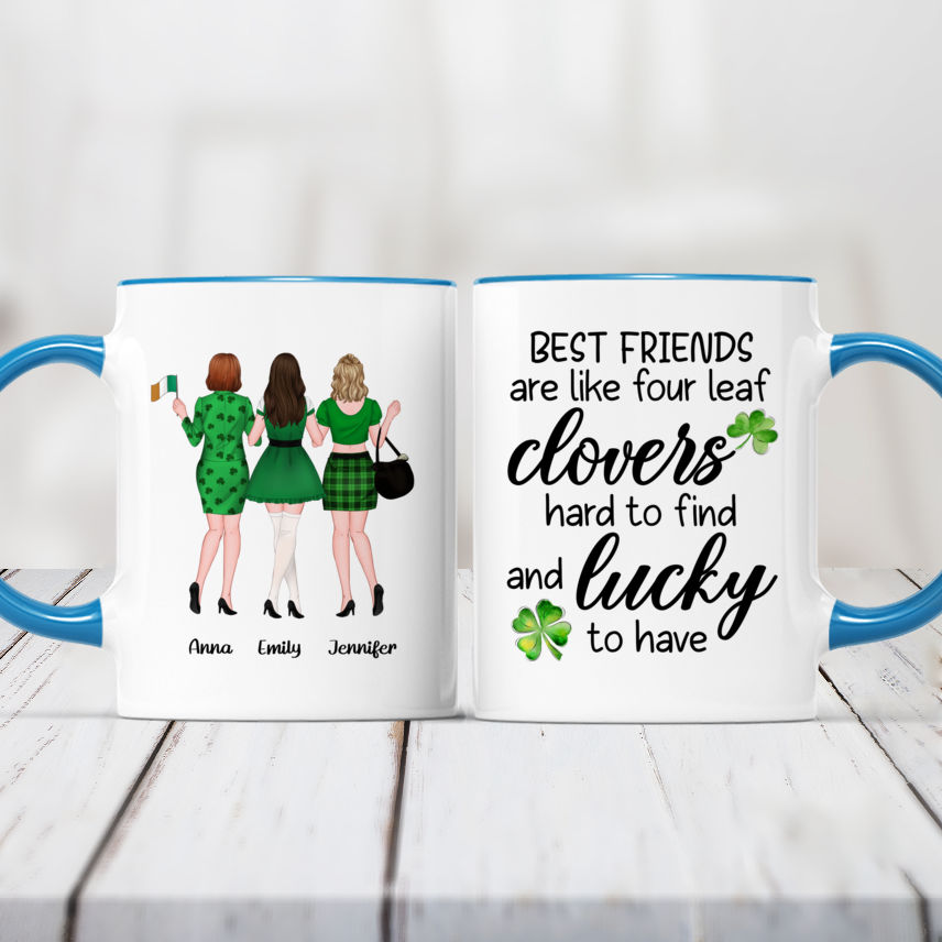 Besties Are Like Four-Leaf Clovers, Personalized Tumbler, Gifts For Be -  GoDuckee