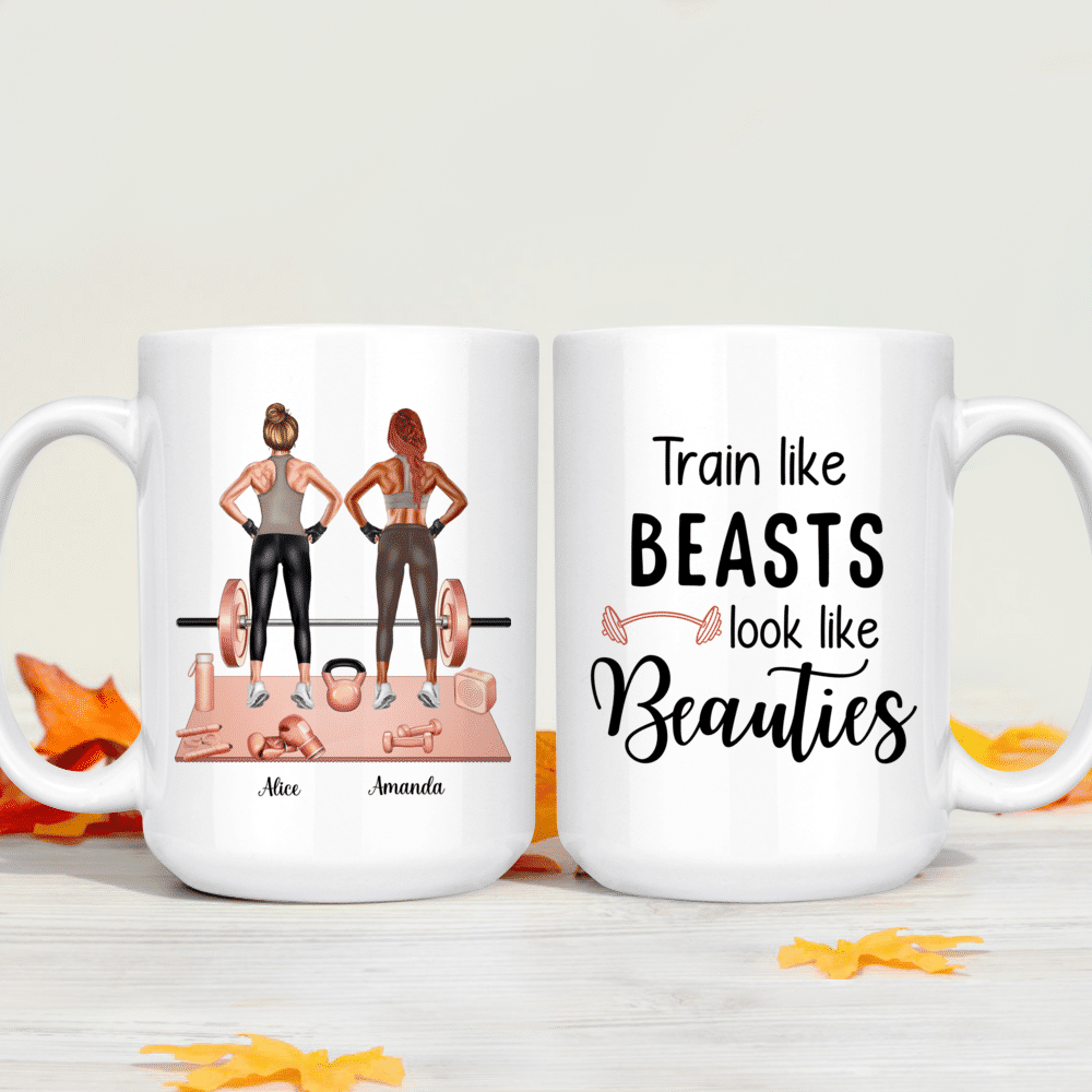 Fitness Couple Custom Tumbler Beauty And Beast Lift Together Stay Toge -  PERSONAL84