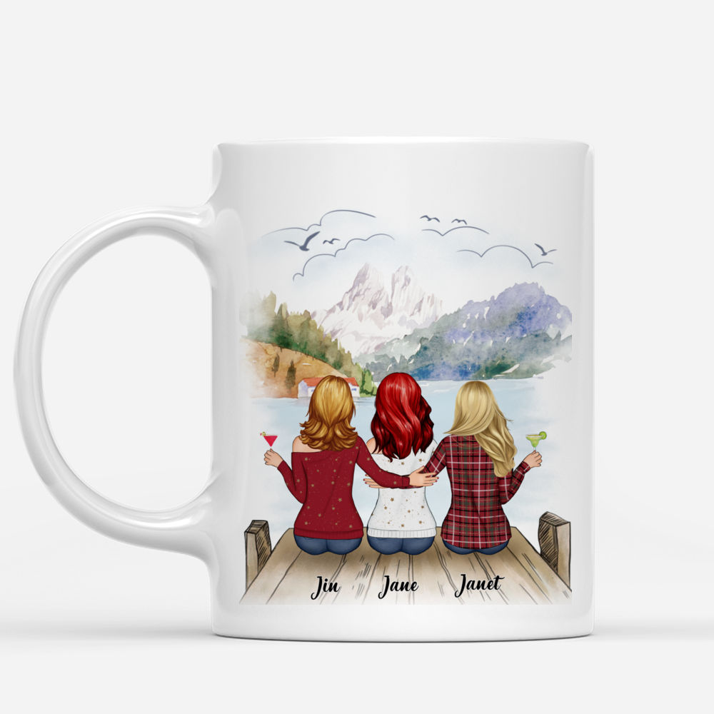 Personalized Mug - Up to 6 Sisters - Life is better with sister (BG mountain 1) - Red_1