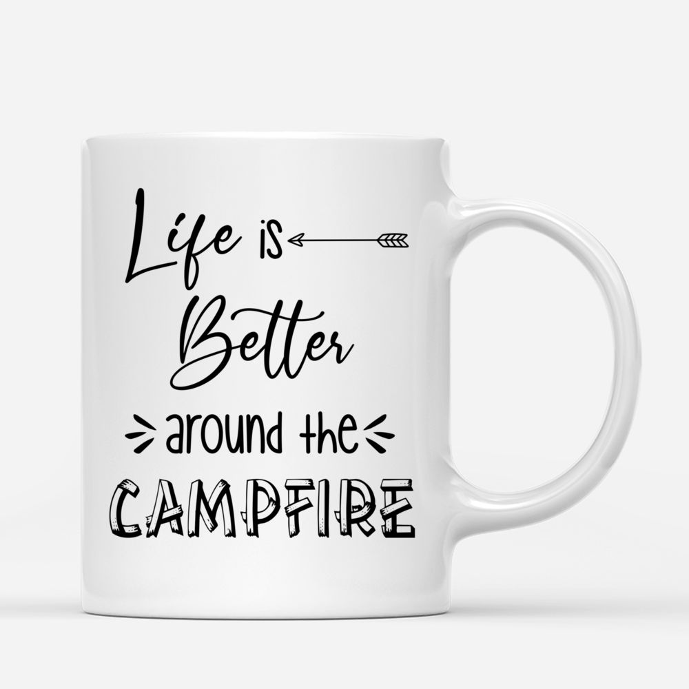 Life Is Better Around The Campfire Tin Enamel Camping Coffee Mug (Midnight Black, 15 Ounce)