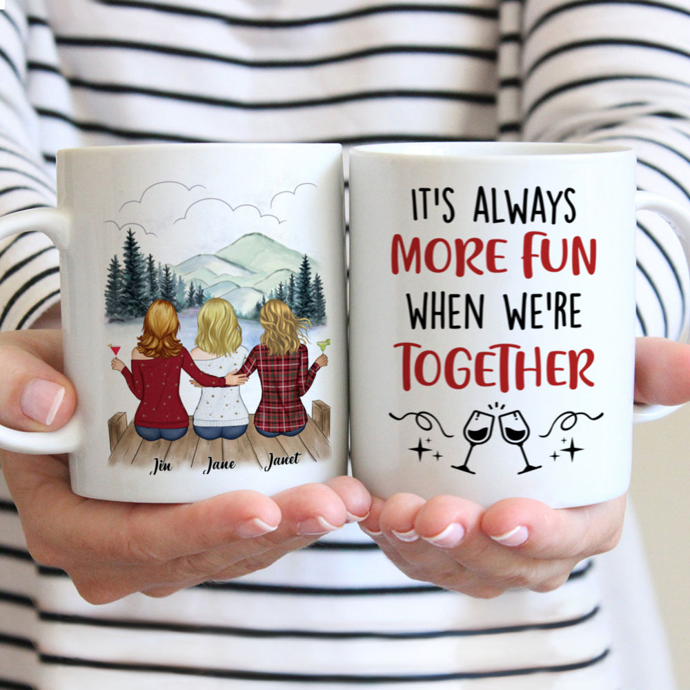 Up to 6 Women - It's always more fun when we're together (BG mountain 2) - Red - Personalized Mug