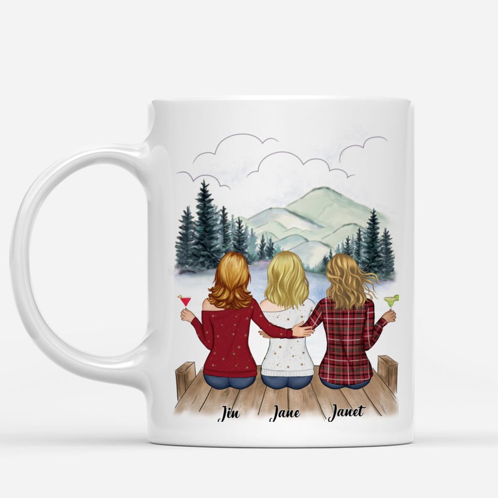 Personalized Mug - Up to 6 Women - Hangovers Are Temporary But Drunk Stories Are Forever (BG mountain 2) - Red_1