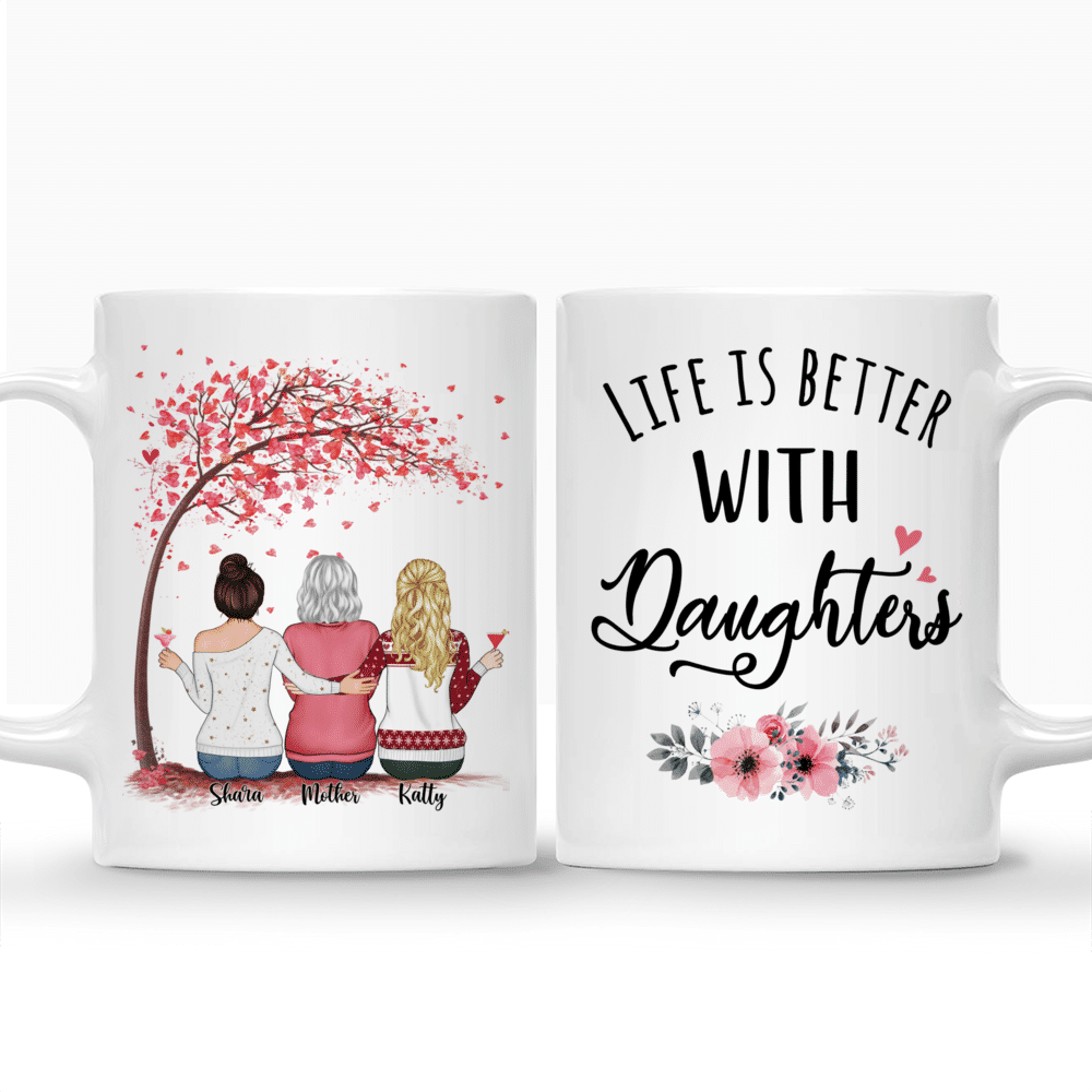 Personalized Mug - Mother and Daughter - Life is better with Daughters (3233)_3