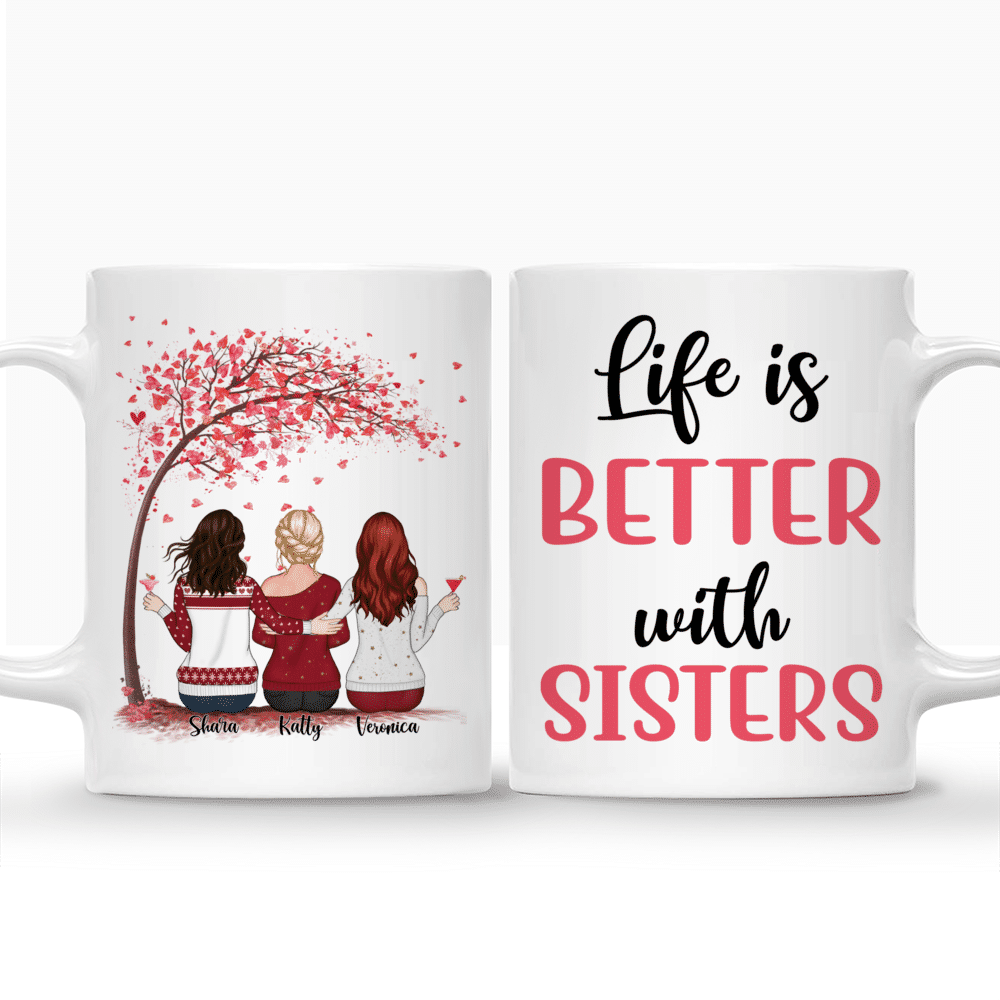 Personalized Mug - Up to 5 Women - Life is better with Sisters (Pink) (3239)_3