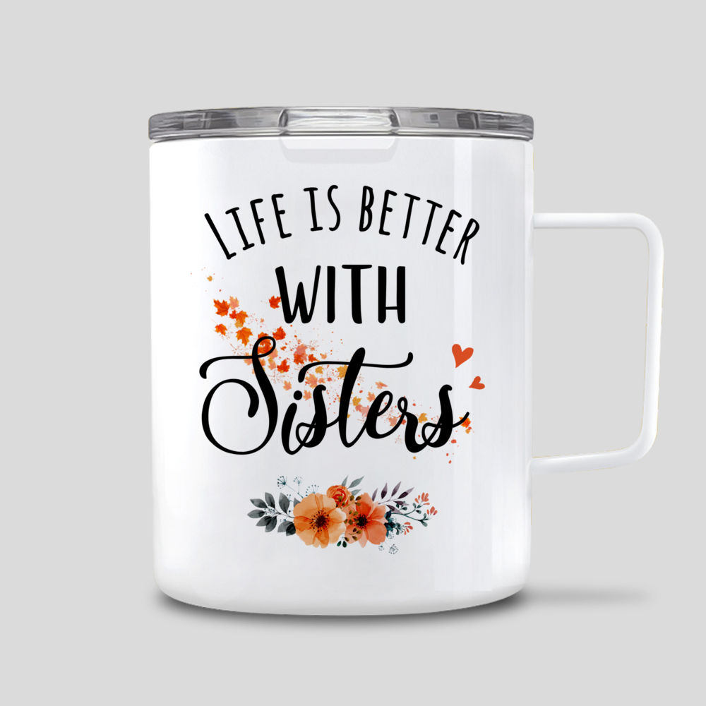 Sisters - Life Is Better With Sisters - Personalized Mug (Yellow)