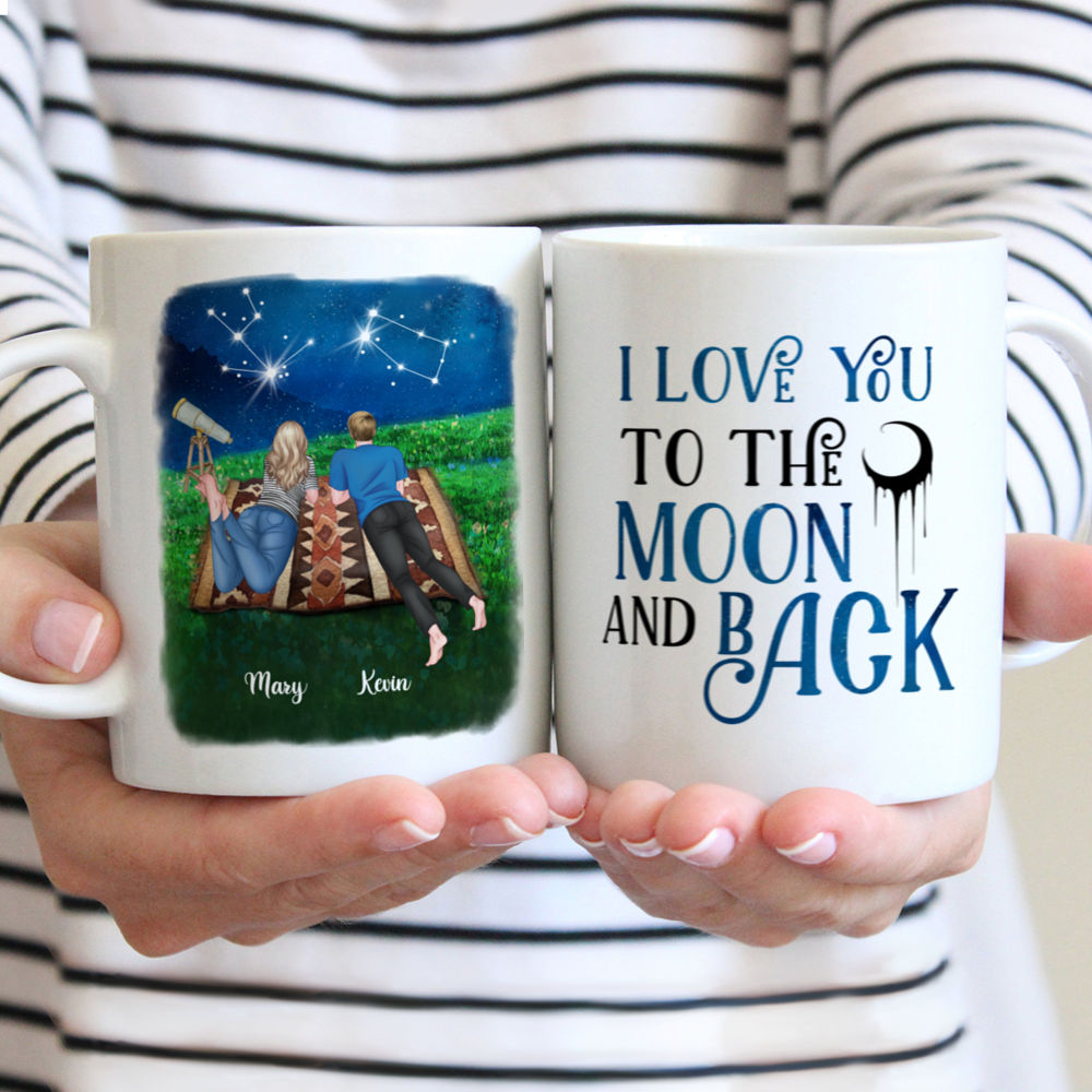 Personalized Mug - Couple Mug - I love you to the moon and back - Couple Gifts, Valentine's Day Gifts, Gifts For Her, Him