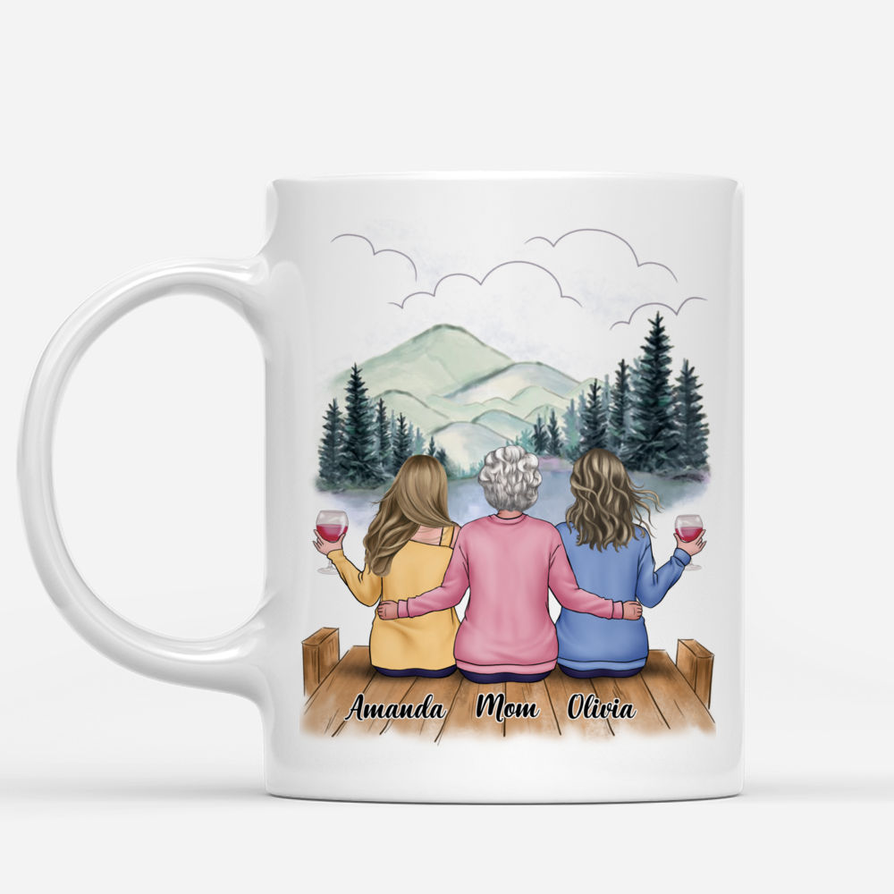 Mountain View - Mother & Daughters Forever Linked Together - Personalized Mug_1