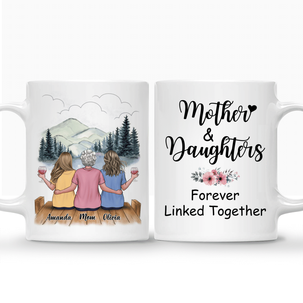 Personalized Mug - Mother's Day - Mother & Daughters Forever Linked Together_3