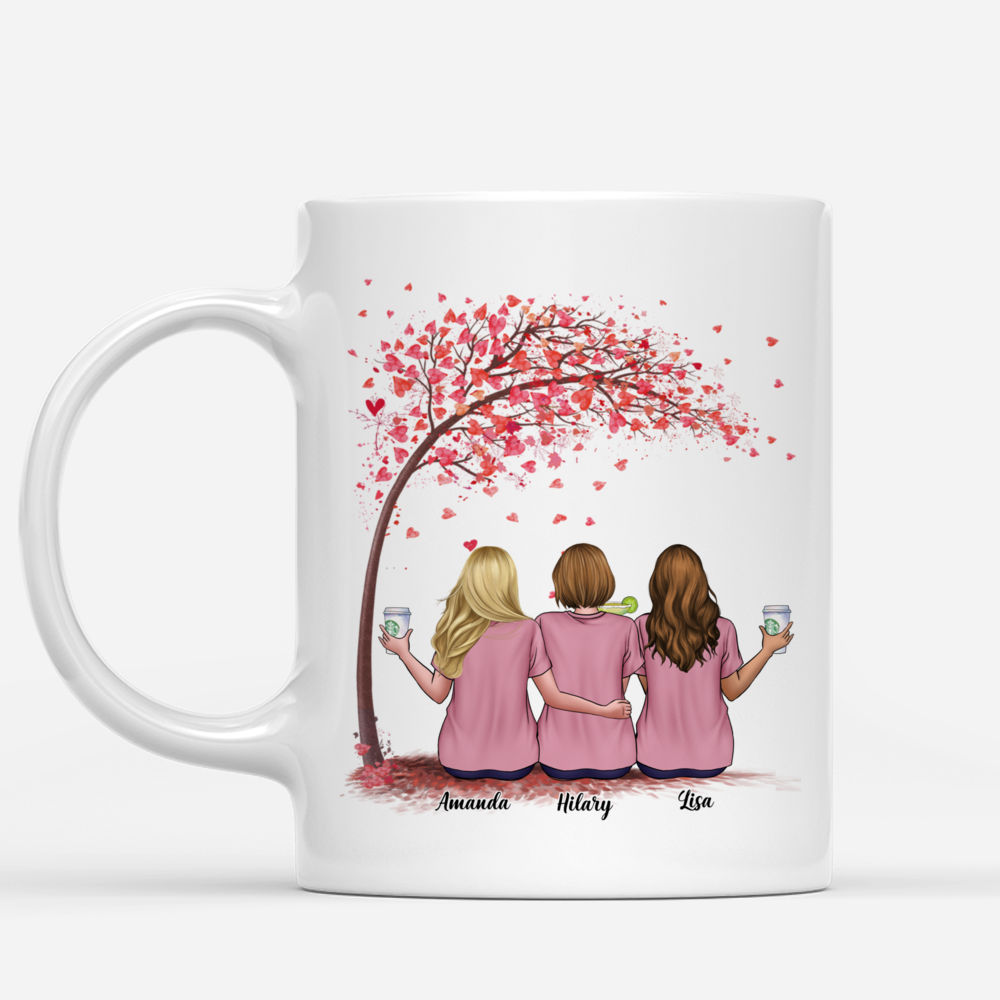 Personalized Mug - Casual Style - Side By Side Or Miles Apart Sisters Will Always Be Connected By Heart - Love_1