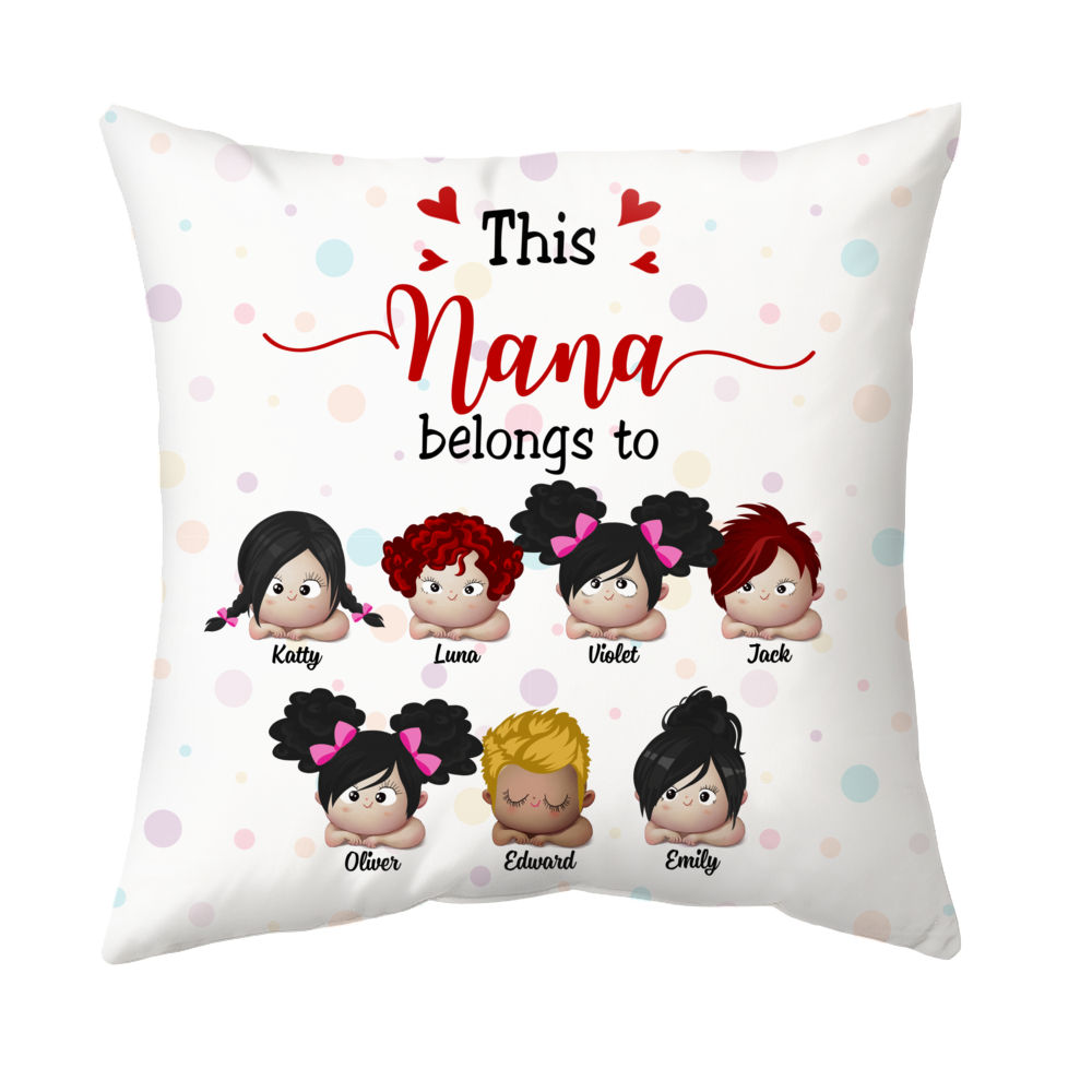 Christmas Throw Pillow - Personalized Nana's Greatest Gifts - Grandma  Grandparents Mom Children's Names - 18x18 with optional insert